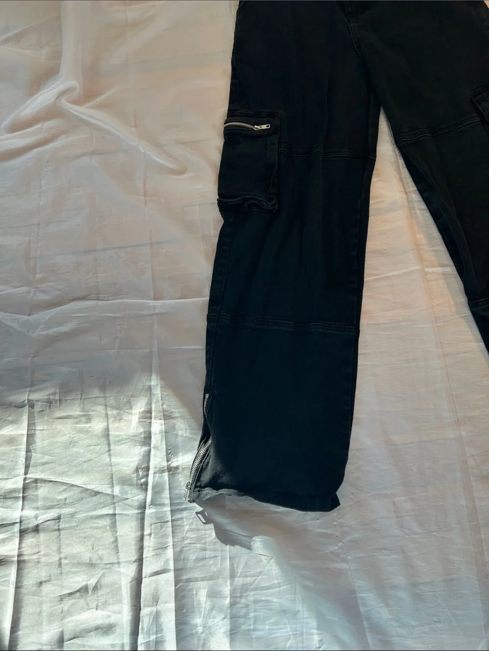 American Bazi Black Relaxed Cargo Jeans